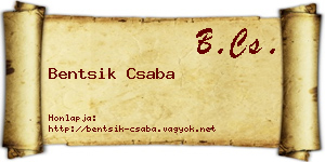 Bentsik Csaba névjegykártya