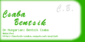 csaba bentsik business card